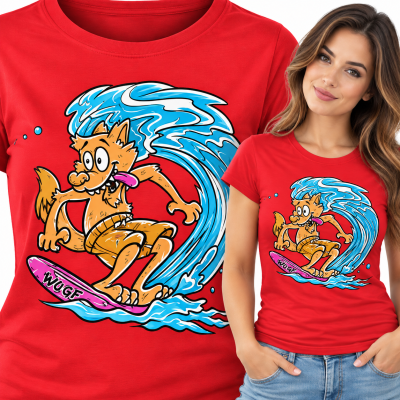 KOSZULKA ŚMIESZNA DAMSKA WOOF